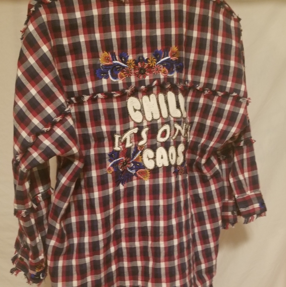 Zara Plaid Tassel Top Cool Back